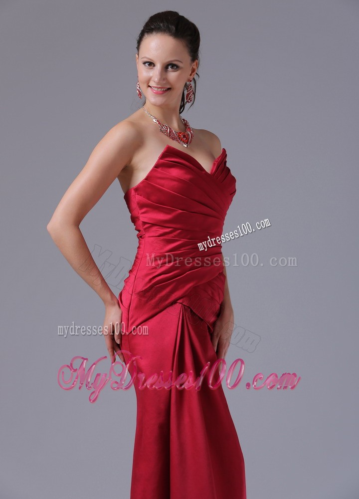 Sexy V-neck Ruching Long Zipper-up Back Prom Dress For Ladies