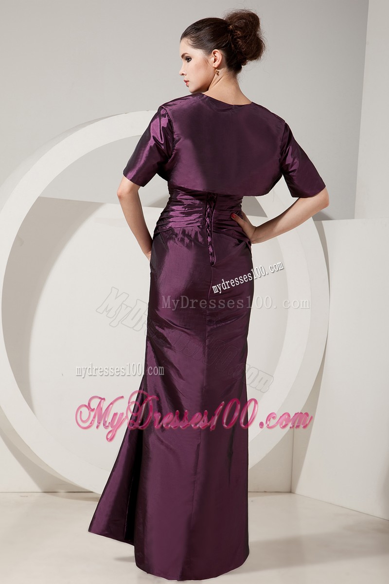 Best Seller Mermaid Beaded Strap Dark Purple Floor Length Prom Dresses