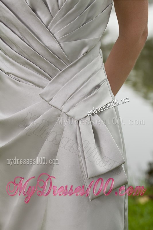 Sweetheart Short Gray Mini Prom Dress for Ladies with Ruche