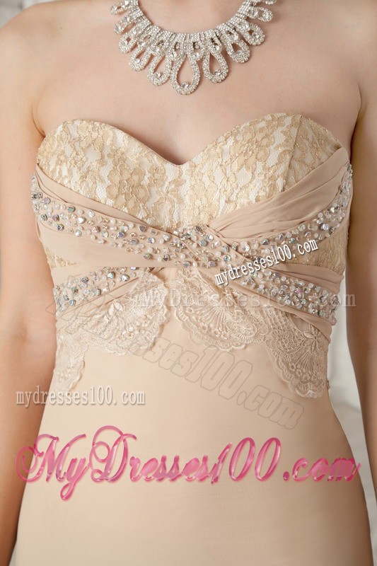 Champagne Brush Train Chiffon Zipper Up Mermaid Prom Dresses