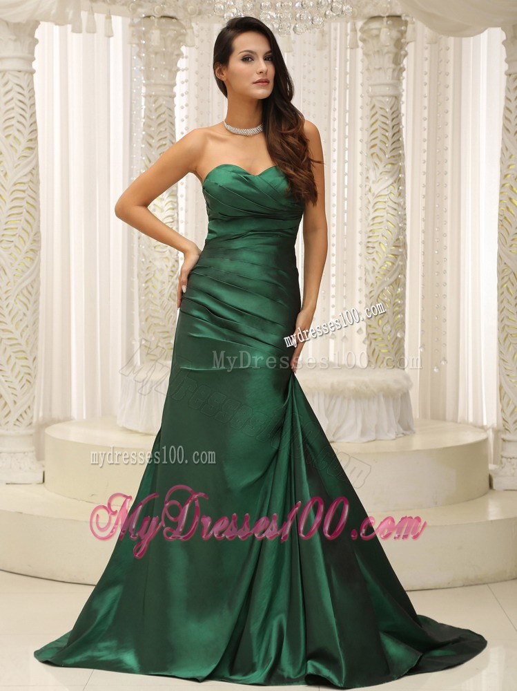 Ruched Bodice Sweetheart Dress for Prom with Court Train For Ladies