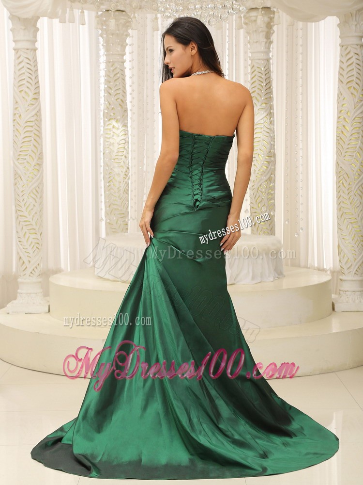 Ruched Bodice Sweetheart Dress for Prom with Court Train For Ladies