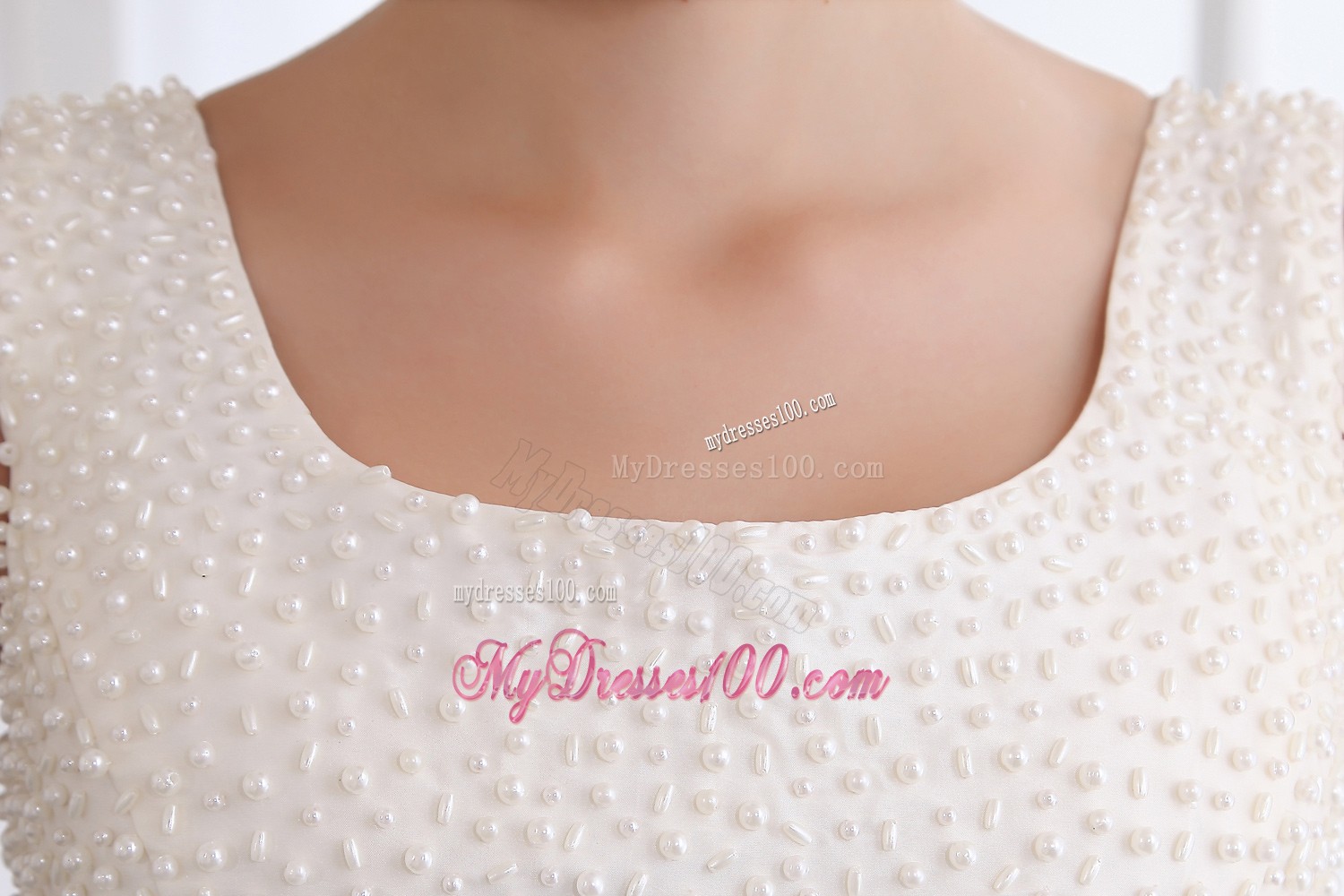 Lady White Column Straps Prom Gowns Decorated with Shiny Diamond