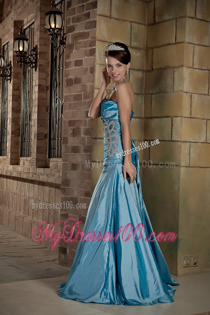 Ruched and Pleated A-line Dresses For Prom in Teal