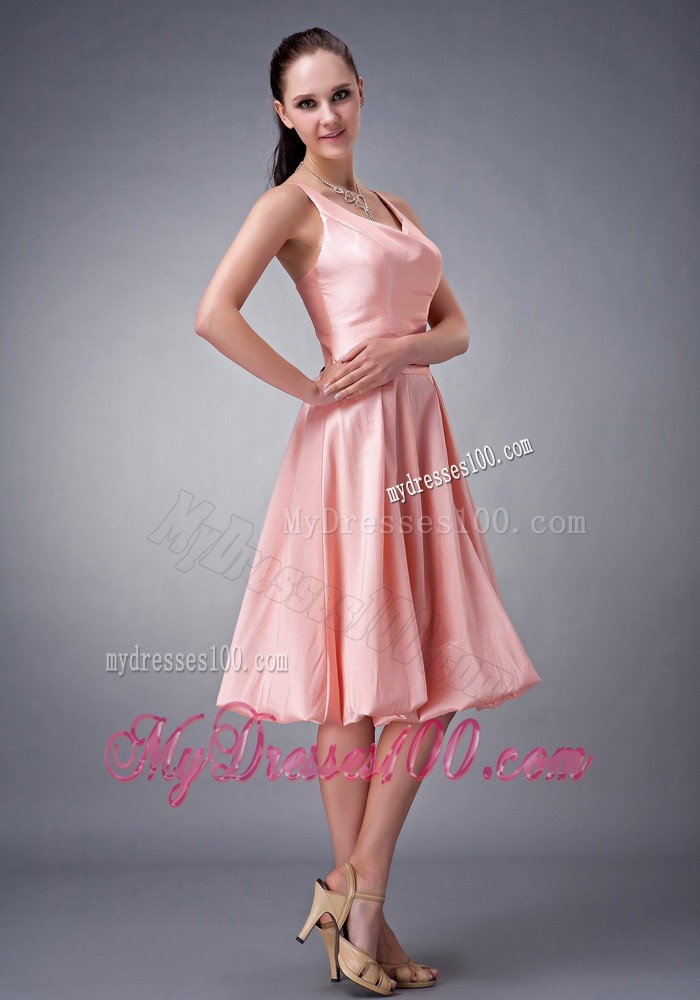 Thin Black Sash Princess V-neck Bridesmaid Dress with Straps