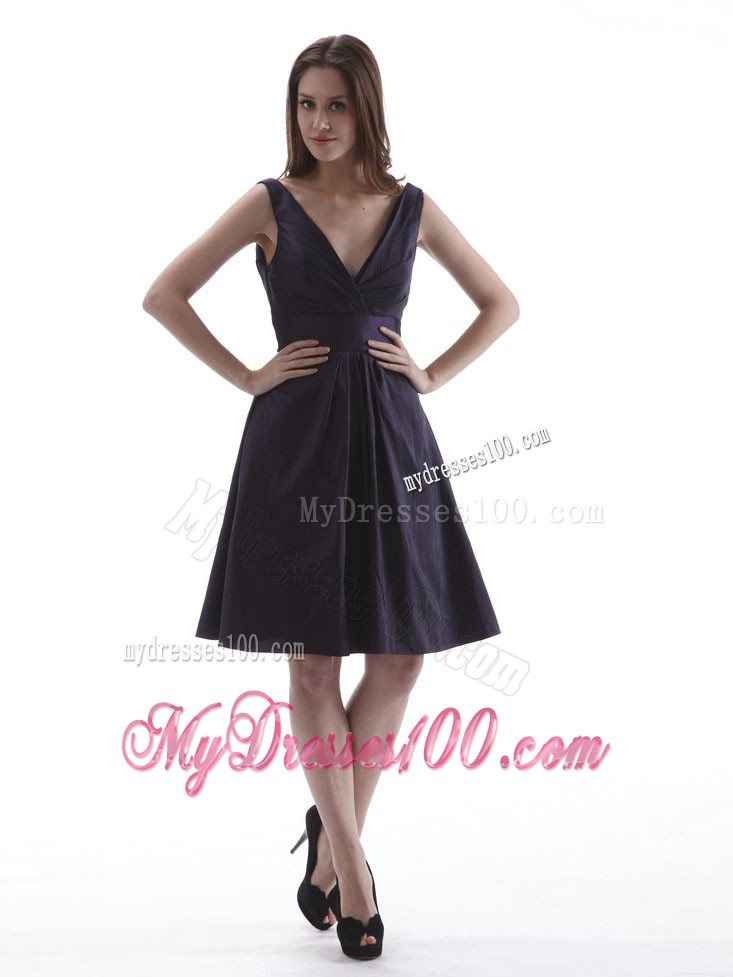 Prom Homecoming Dress in Dark Purple with Knee-length