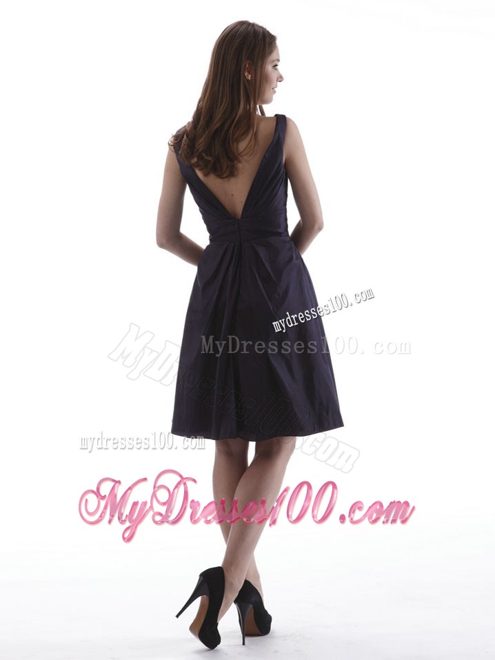 Prom Homecoming Dress in Dark Purple with Knee-length