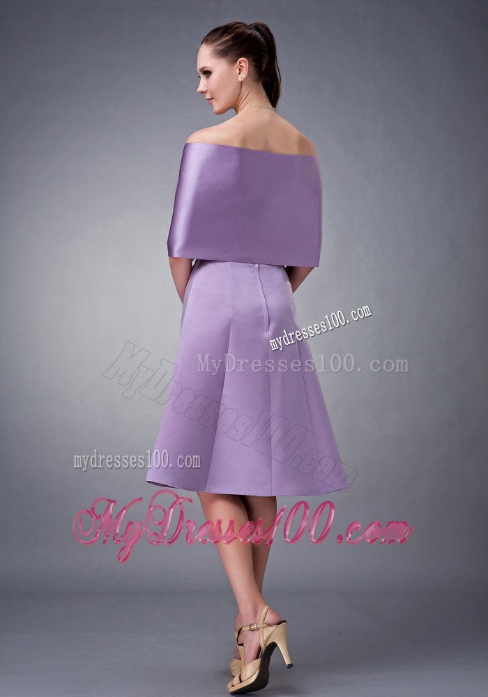 Lavender Strapless Bridesmaid Dress with Shawl for Princess Style