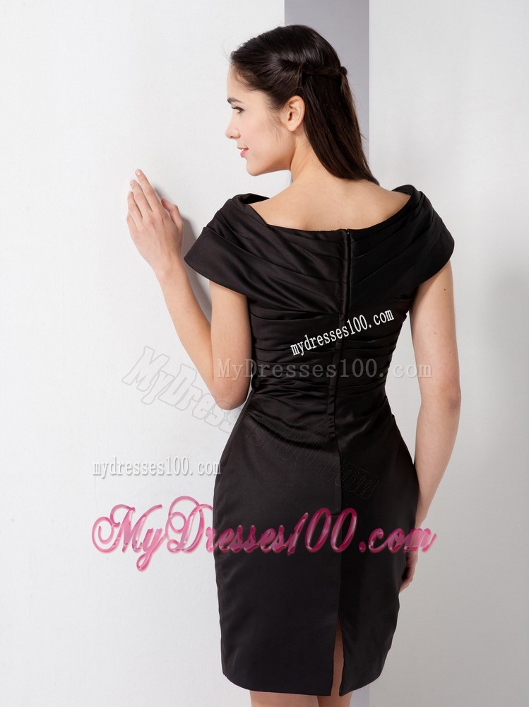 Off The Shoulder Black Little Black Dress with Column Design
