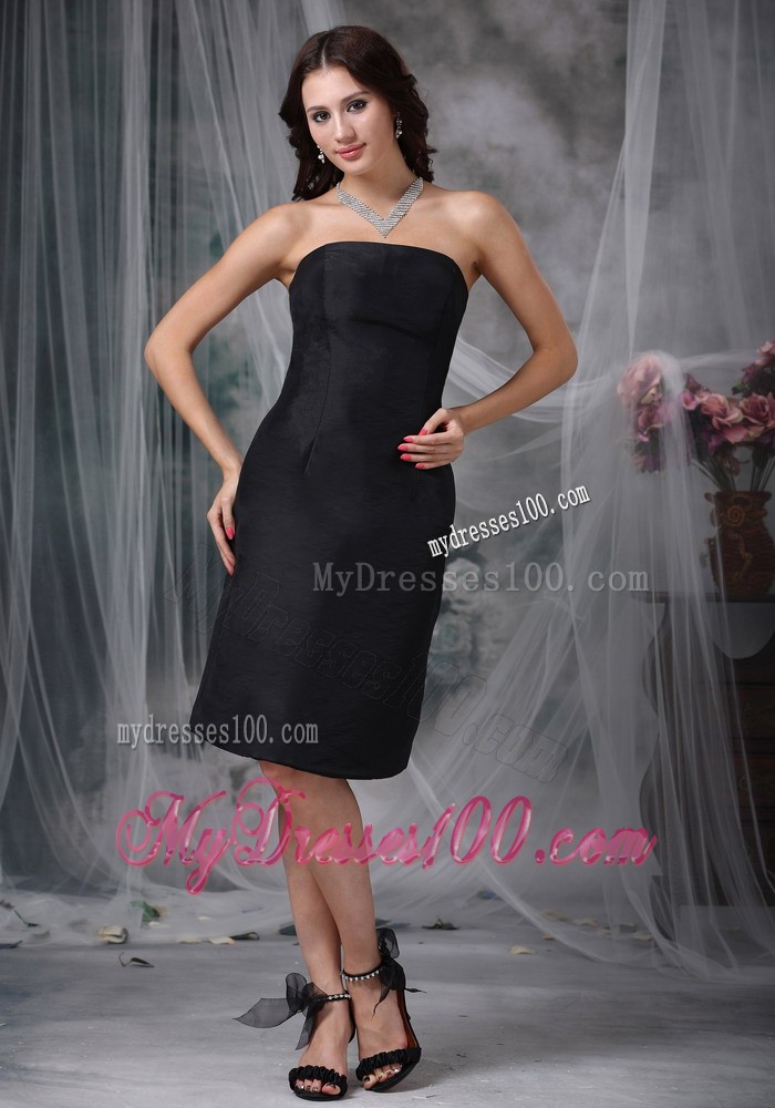 Ruche A line Bridesmaid Dress with Strapless Knee-length