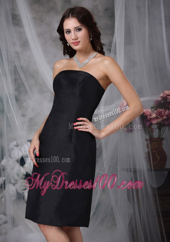 Ruche A line Bridesmaid Dress with Strapless Knee-length
