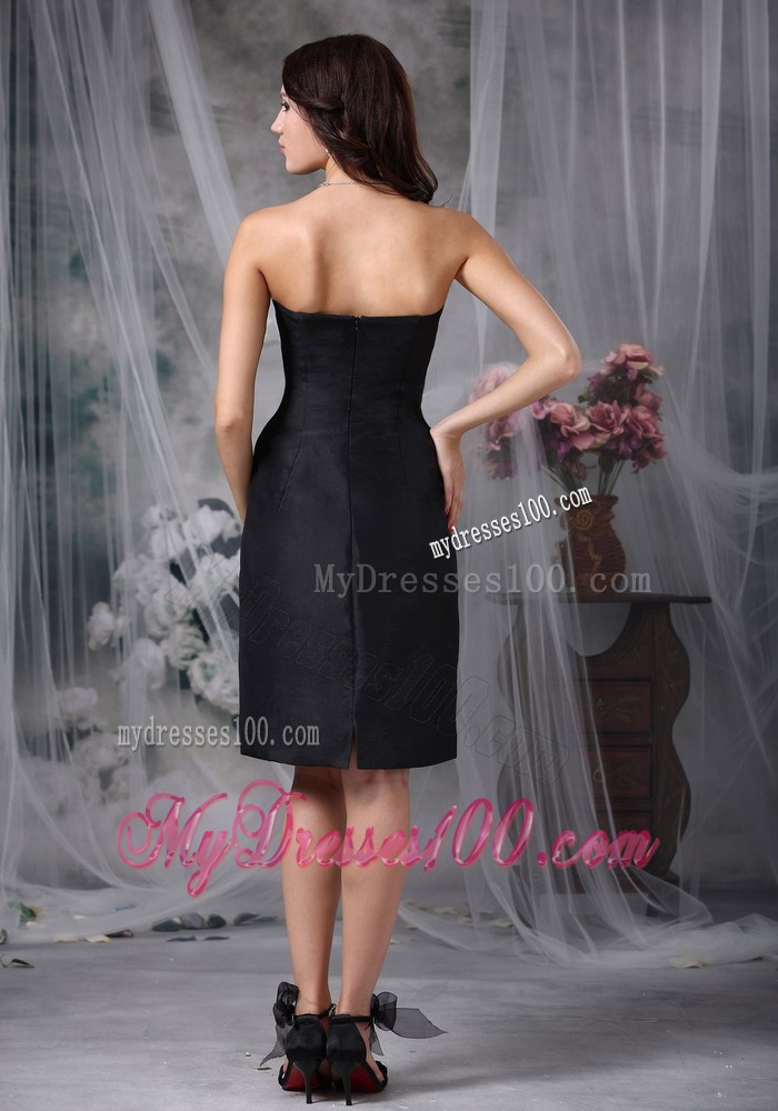 Ruche A line Bridesmaid Dress with Strapless Knee-length