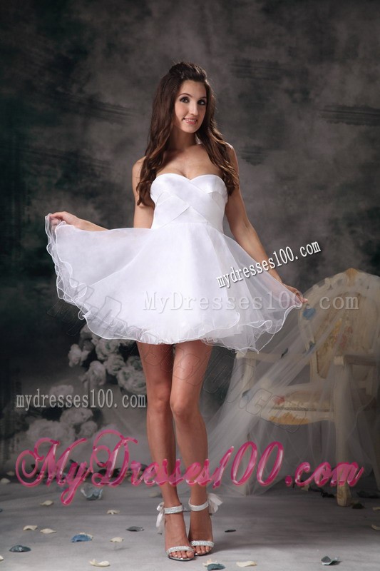 Elegant White Sweetheart Mini-length 2013 Cheap Cocktail Dress