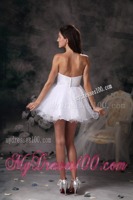 Elegant White Sweetheart Mini-length 2013 Cheap Cocktail Dress