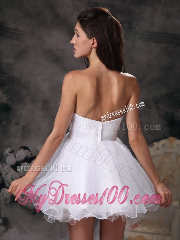 Elegant White Sweetheart Mini-length 2013 Cheap Cocktail Dress
