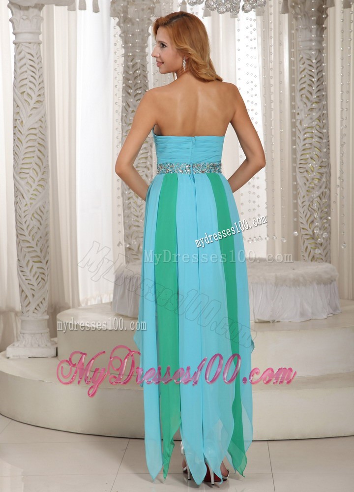 Asymmetrical Sweetheart Beaded 2013 Cocktail Dresses With Aqua Blue