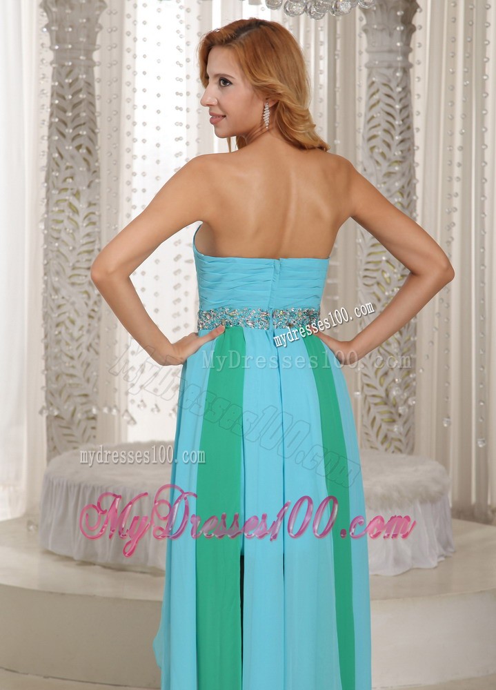 Asymmetrical Sweetheart Beaded 2013 Cocktail Dresses With Aqua Blue