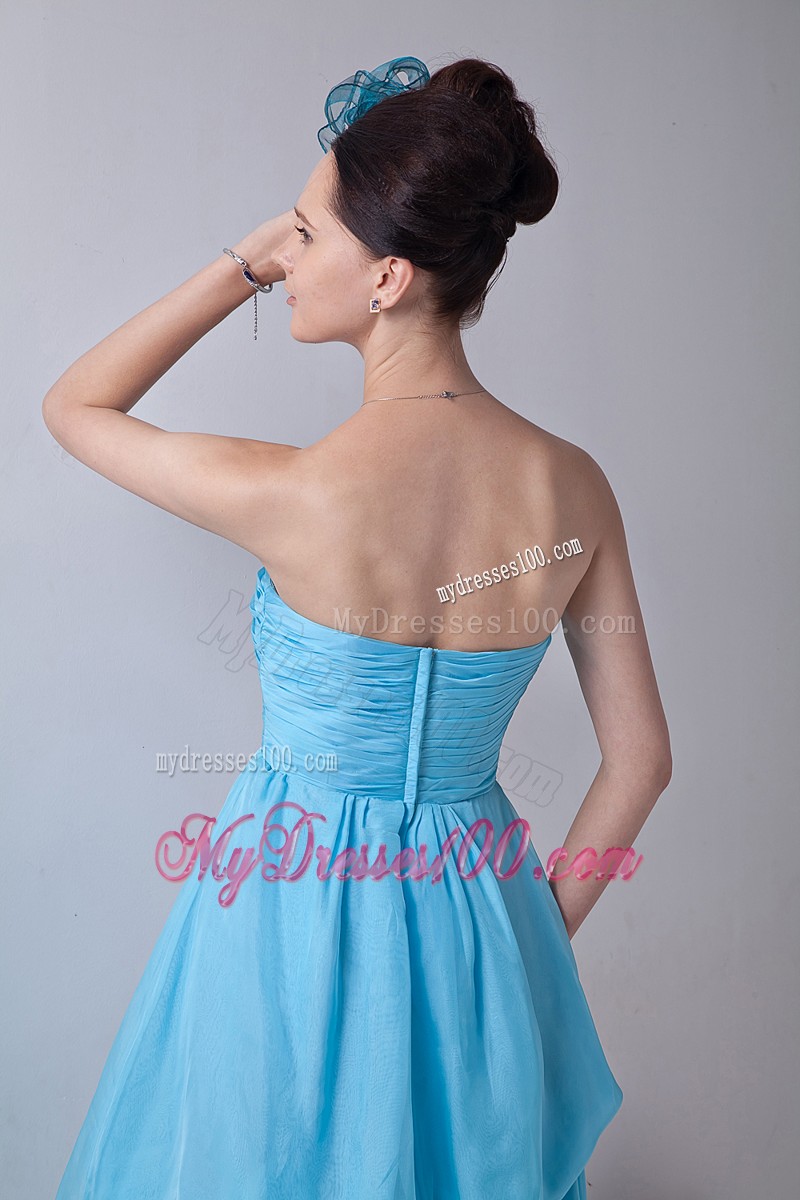Baby Blue Empire Sweetheart 2013 Elegant Cocktail Dresses High-low