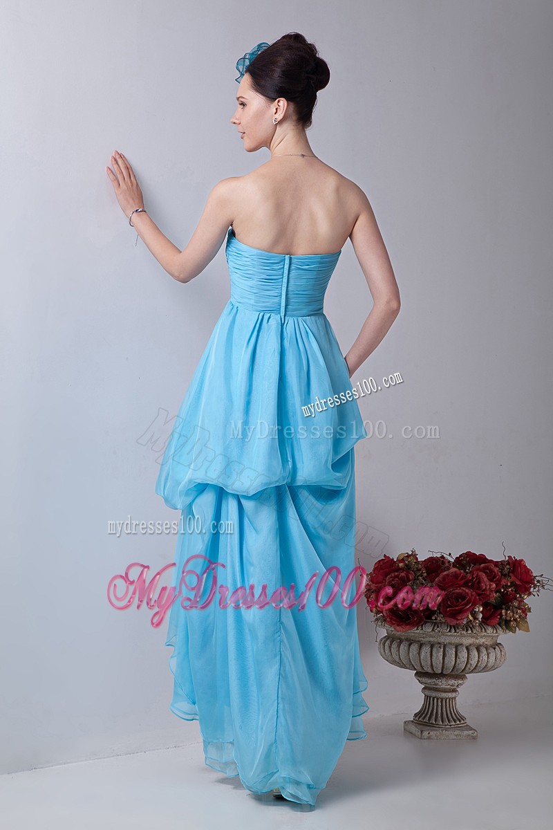 Baby Blue Empire Sweetheart 2013 Elegant Cocktail Dresses High-low