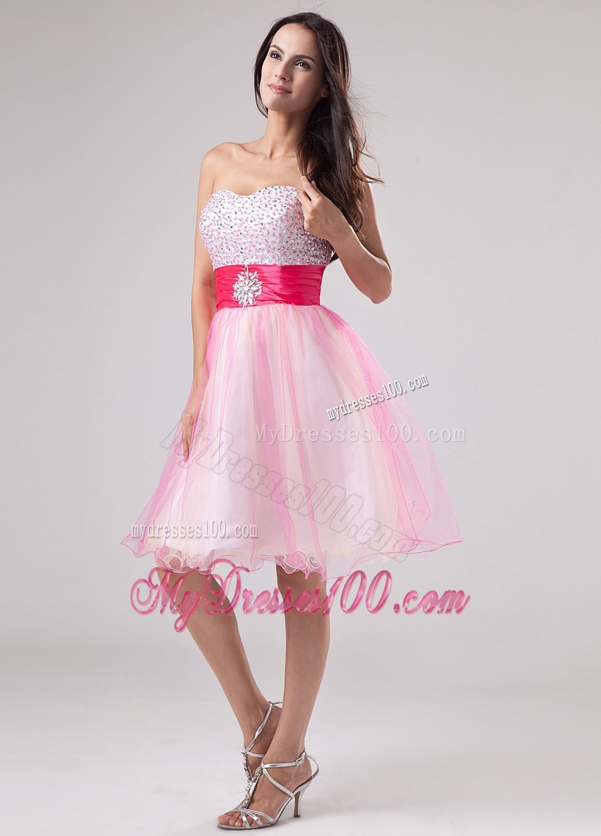 Beading Strapless Mini-length Princess Pink Beautiful Cocktail Dresses