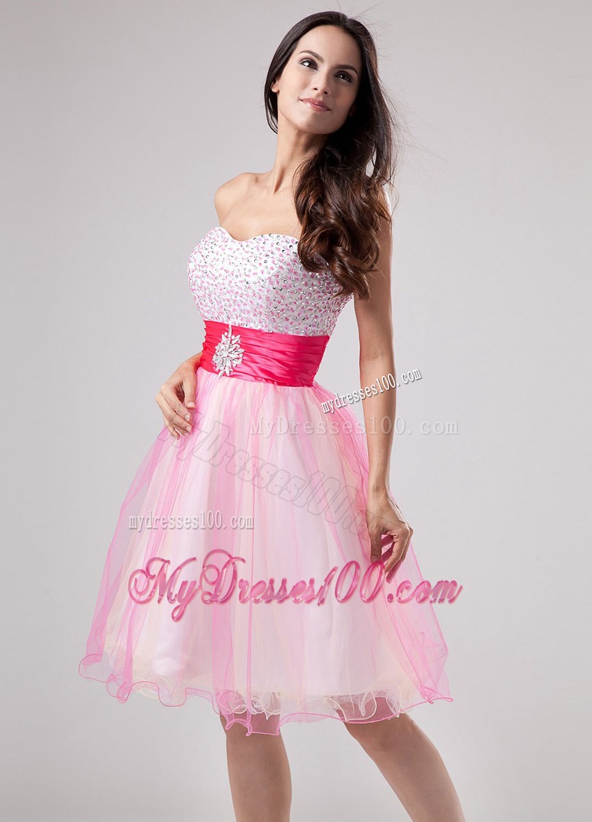 Beading Strapless Mini-length Princess Pink Beautiful Cocktail Dresses