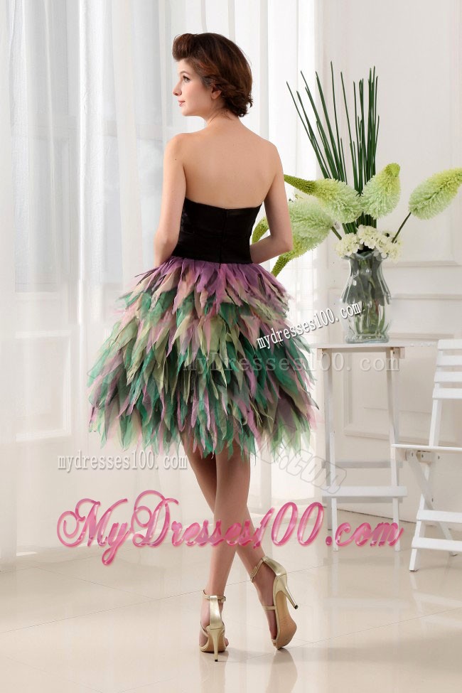 Colorful Prom Dress With Bowknot Ruffles For Custom Made
