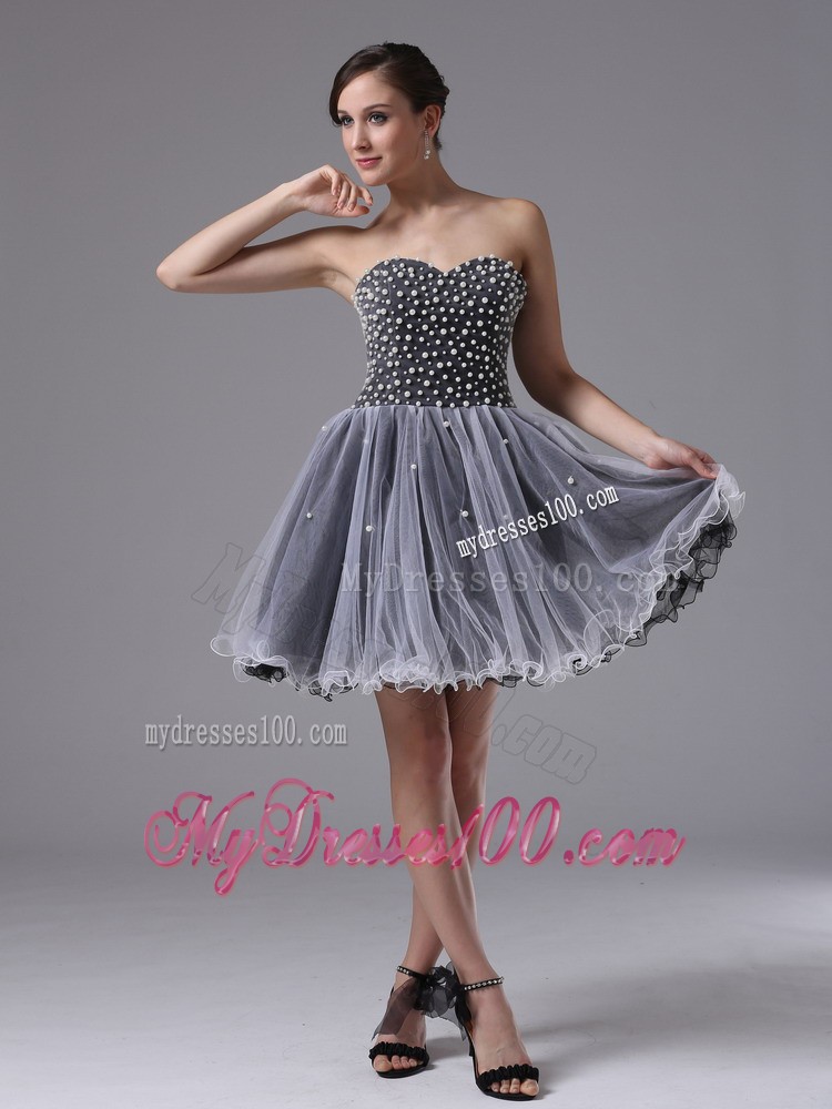 Custom Made Sweetheart Short Black Cocktail Dresses Beaded Bodice