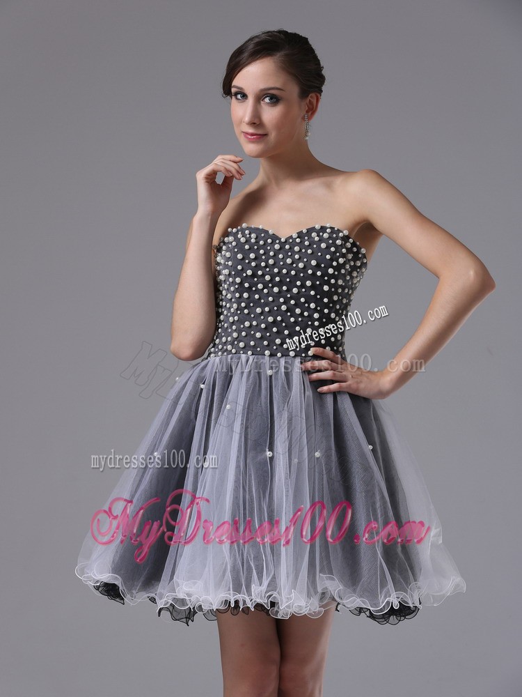 Custom Made Sweetheart Short Black Cocktail Dresses Beaded Bodice