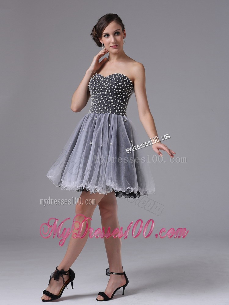 Custom Made Sweetheart Short Black Cocktail Dresses Beaded Bodice