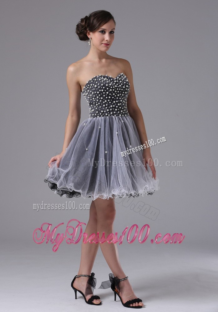 Custom Made Sweetheart Short Black Cocktail Dresses Beaded Bodice