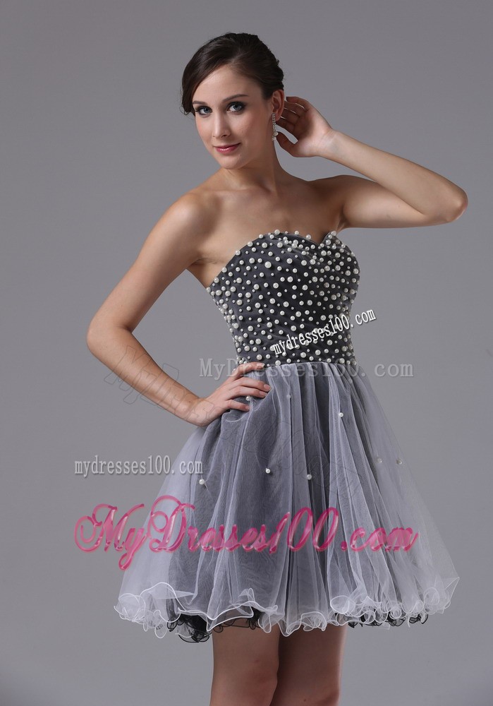 Custom Made Sweetheart Short Black Cocktail Dresses Beaded Bodice