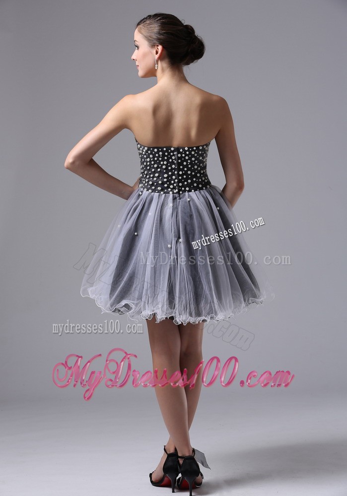 Custom Made Sweetheart Short Black Cocktail Dresses Beaded Bodice
