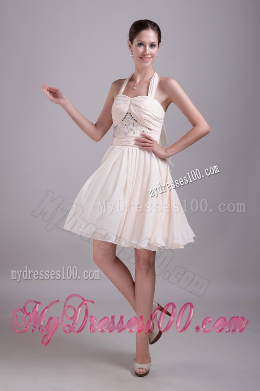 Elegant Empire Halter Knee-length Beading 2013 Summer Cocktail Dress