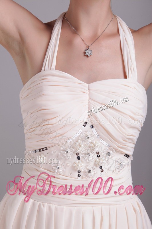 Elegant Empire Halter Knee-length Beading 2013 Summer Cocktail Dress