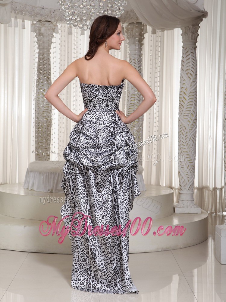Zipper Up Leopard Strapless High-low Summer Prom Cocktail Dresses