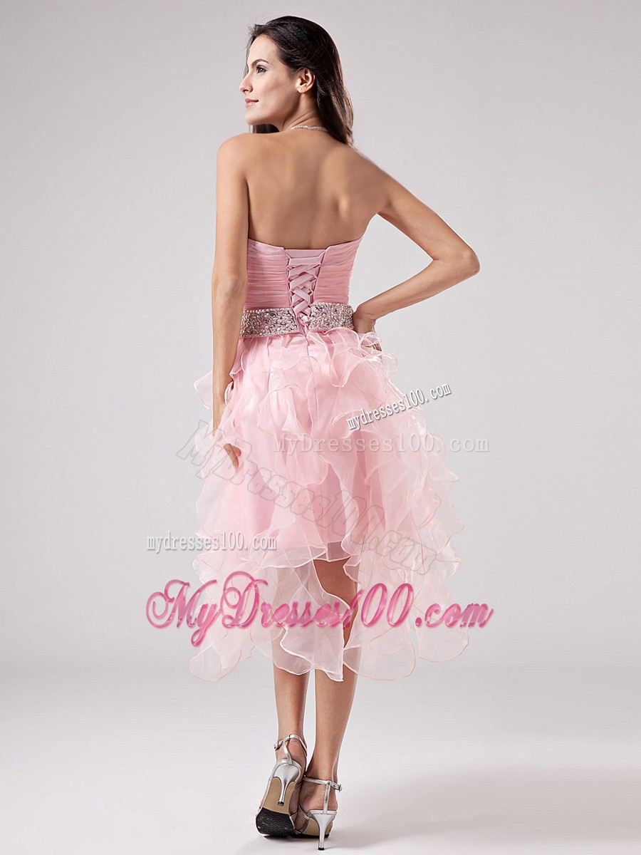 Lovely Baby Pink Cocktail Dresses Beaded Sweetheart Ruffles In 2013
