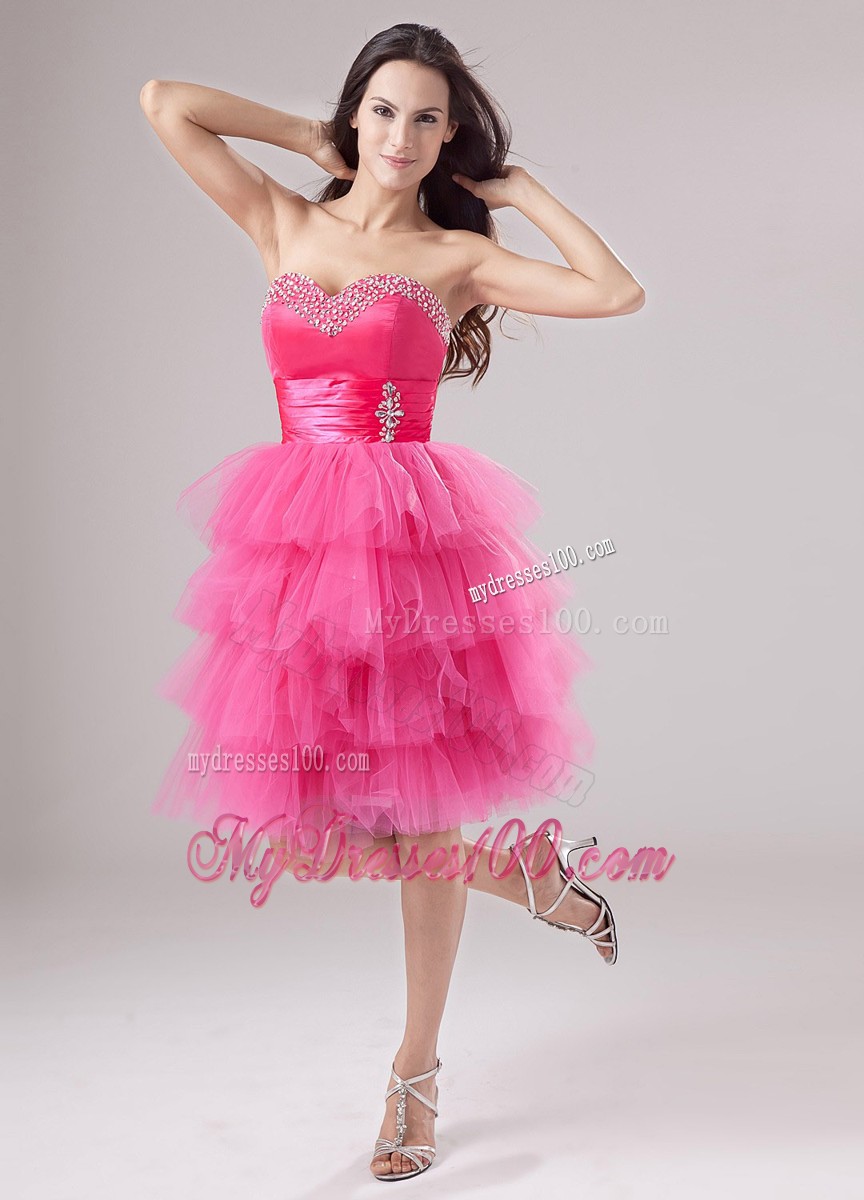 Lovely Pink Cocktail Dress Layers Sweetheart Beading In 2013 Summer