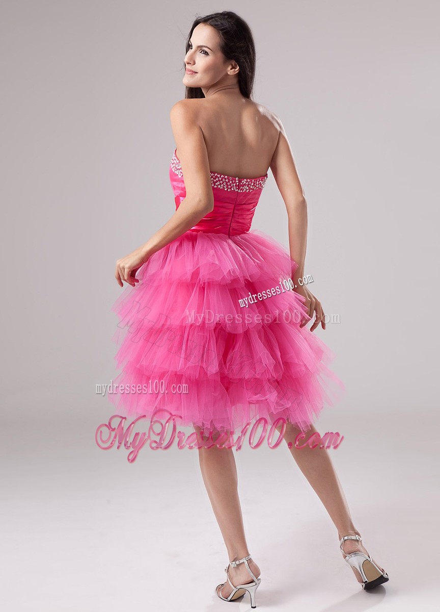 Lovely Pink Cocktail Dress Layers Sweetheart Beading In 2013 Summer