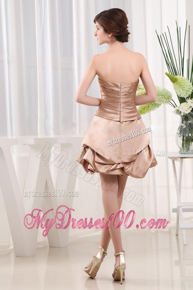 Modest Prom Cocktail Dress Sweetheart Champagne Mini-length