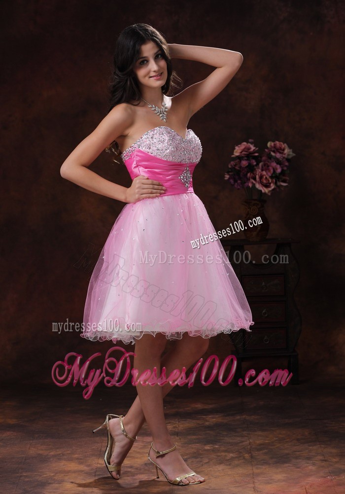 Beaded Decorate Multi-color Sweetheart Princess Short Cocktail Dress