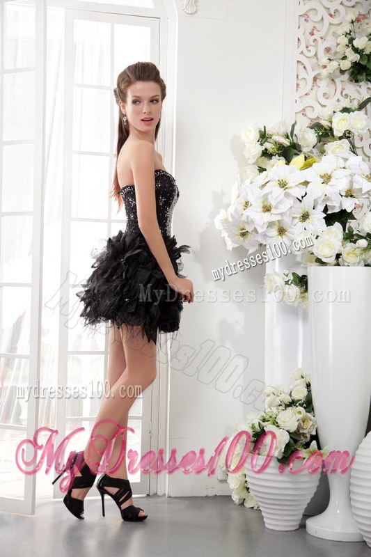 Black Princess Sweetheart Short Beading and Lace Cocktail Dresses