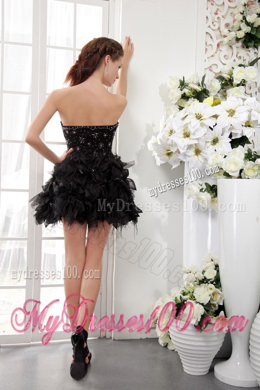 Black Princess Sweetheart Short Beading and Lace Cocktail Dresses