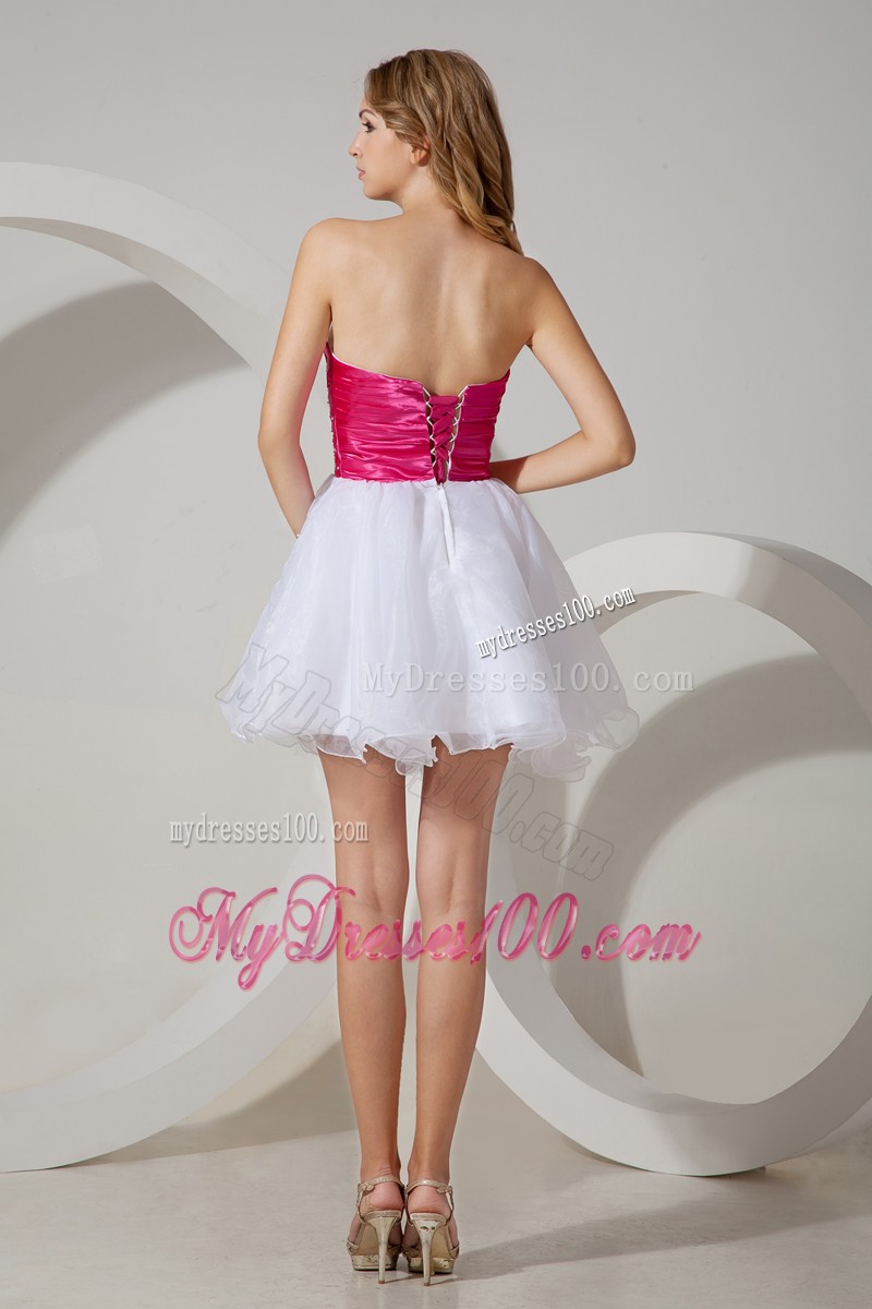 Beautiful White Princess Strapless Cocktail Dresses Beading Mini-length