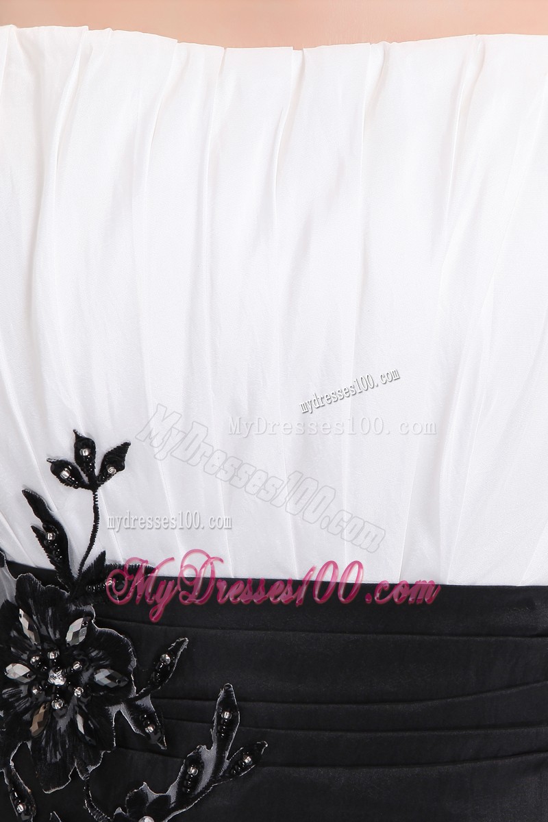 White Princess Strapless Mini-length Appliques Cocktail Dresses