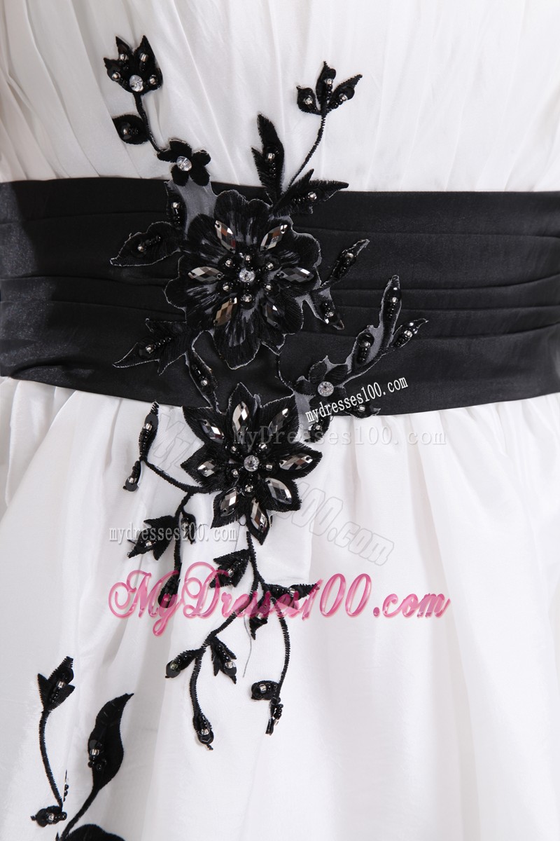 White Princess Strapless Mini-length Appliques Cocktail Dresses