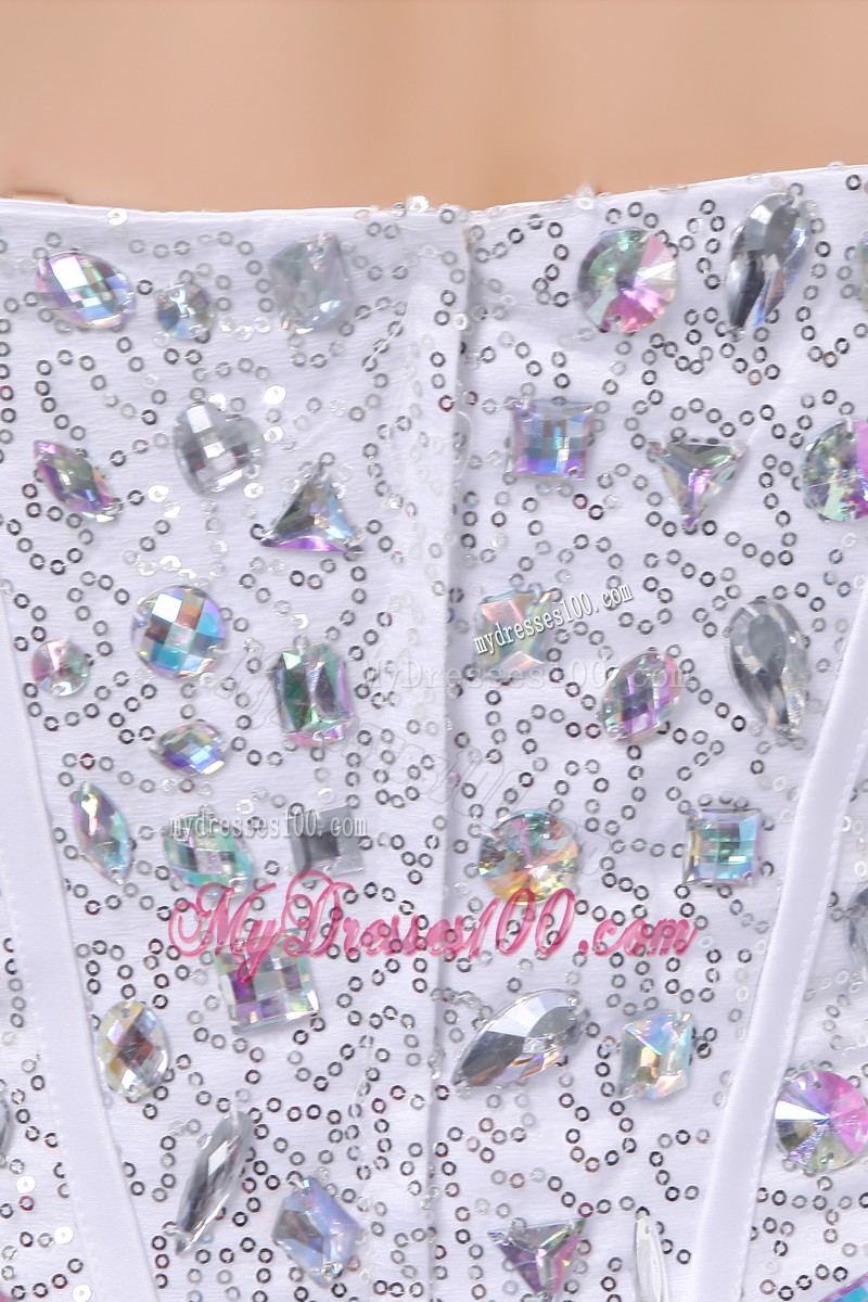 Lovely White Princess Short Cocktail Dresses Sweetheart Mini-length