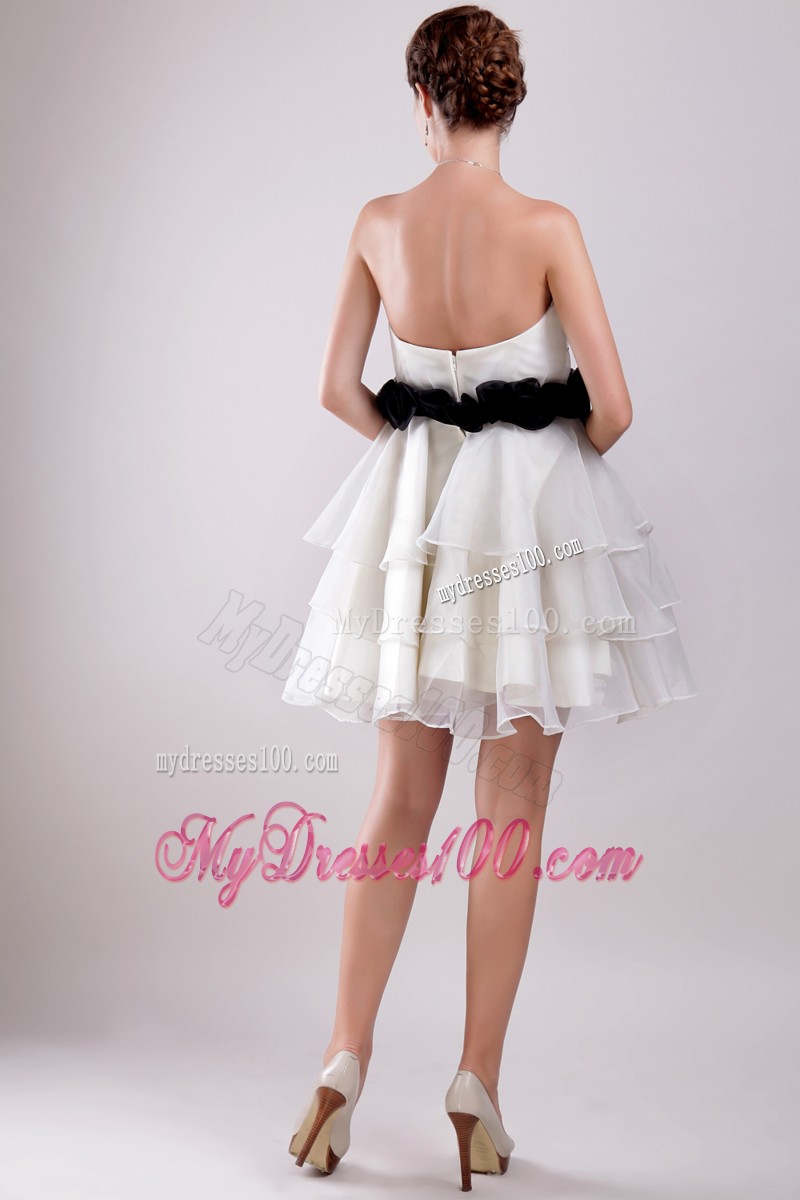 White Princess Sweetheart Mini-length Ruffles Cocktail Dress