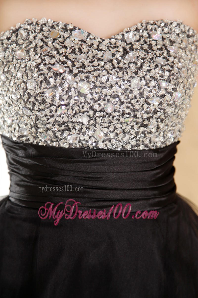 2013 Lovely Black Sweetheart Cocktail Dress Beading Mini-length