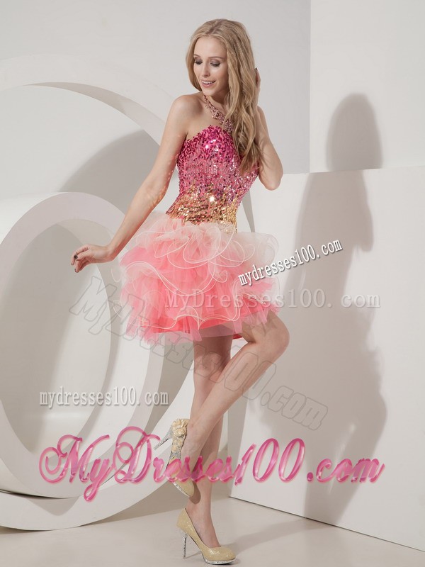 Watermelon Cocktail Dress Red Sweetheart Beading Mini-length