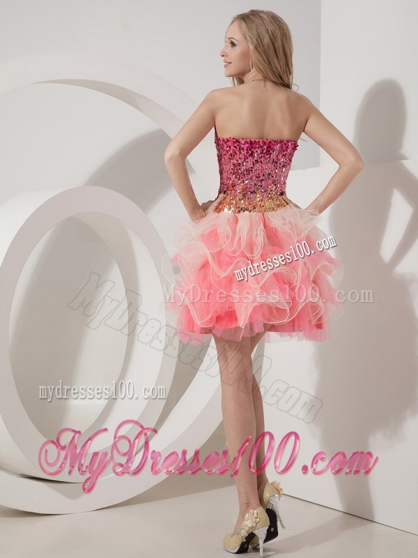 Watermelon Cocktail Dress Red Sweetheart Beading Mini-length